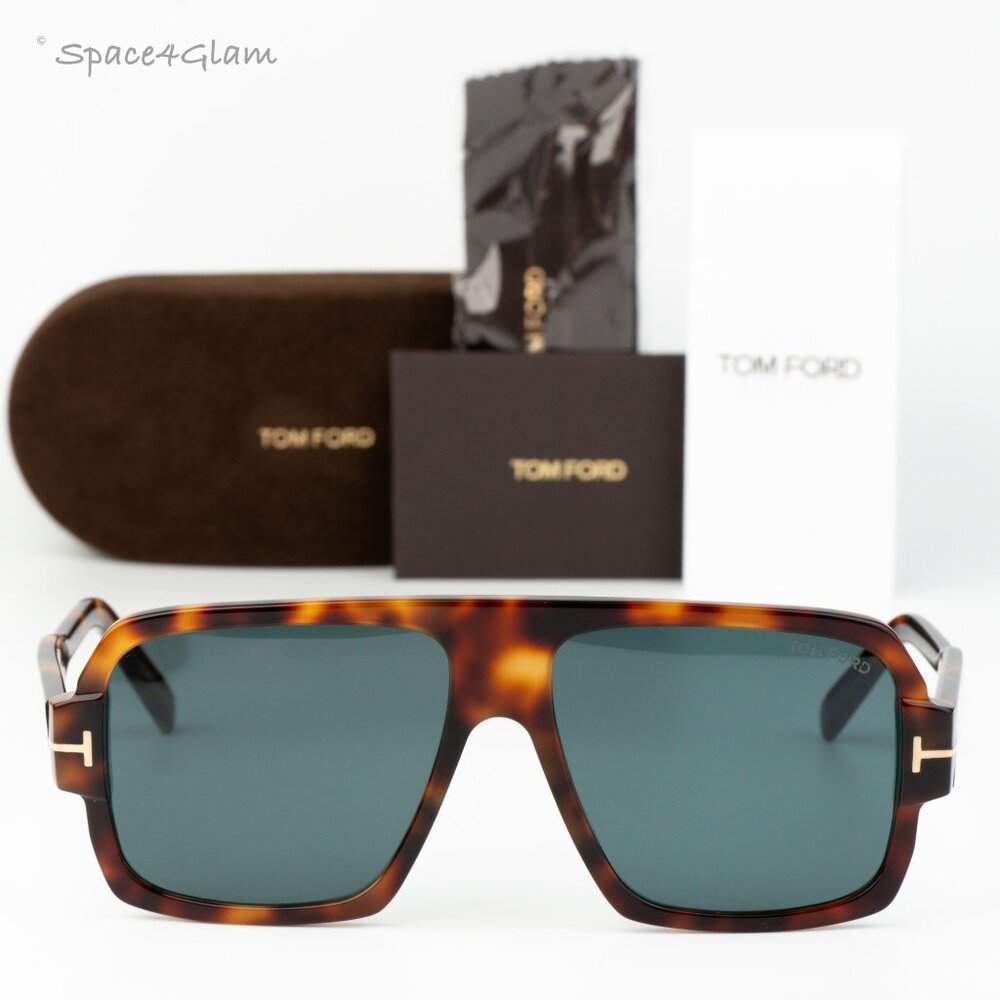 Tom Ford Men Sunglasses Blonde Havana Blue Pilot FT0933/S 53V NEW AUTHENTIC